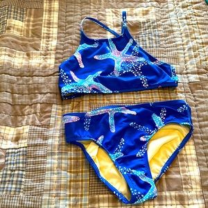 Beautiful blue and purple starfish bikini set.